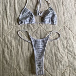 I AM GIA rhinestone thong bikini